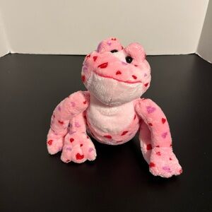 Ganz  Love Frog Plush 7" Pink Purple Red Hearts Stuffed Toy webkinz